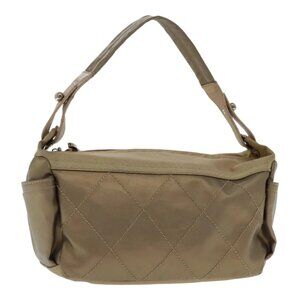 CHANEL Paris Biarritz Shoulder Bag Coated Canvas Gold Tone CC Auth ar12598